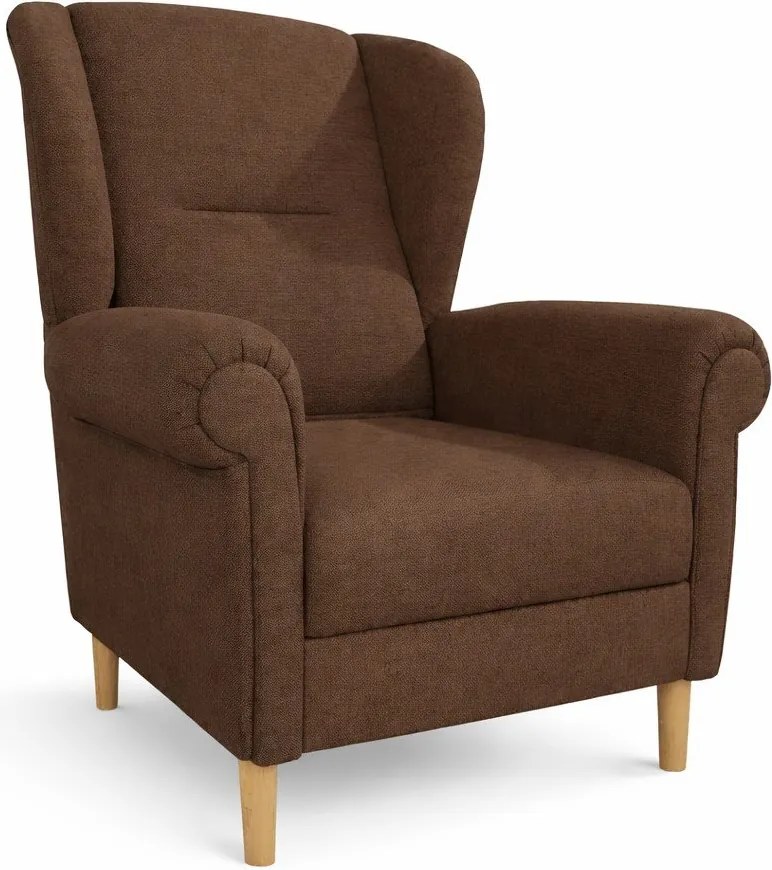 Sötétbarna füles fotel Swan – Ropez