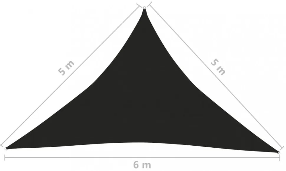 fekete HDPE napvitorla 160 g/m² 5 x 5 x 6 m
