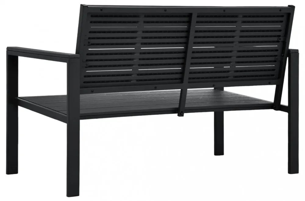 fekete fautánzatú HDPE kerti pad 120 cm