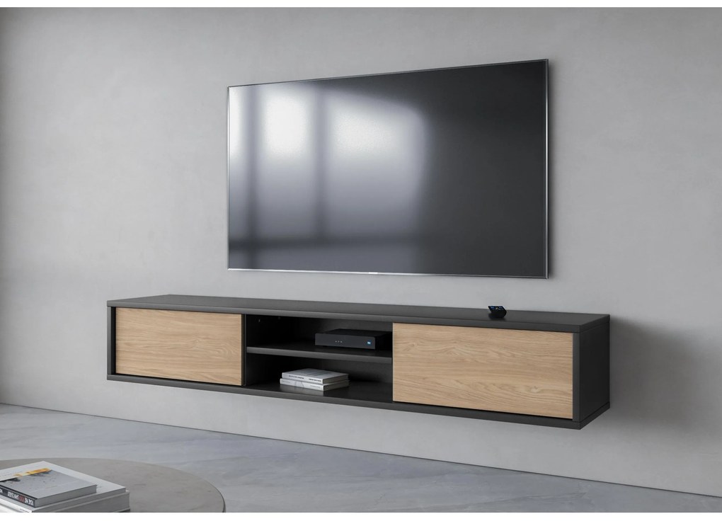 TV asztal Fiora 40 (antracit + olajozott tölgy). 1066469