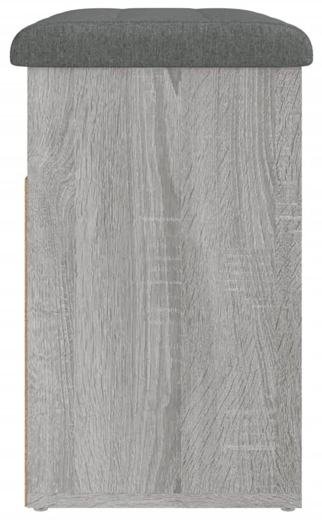 szürke sonoma színű szerelt fa cipőtároló pad 62 x 32 x 50 cm