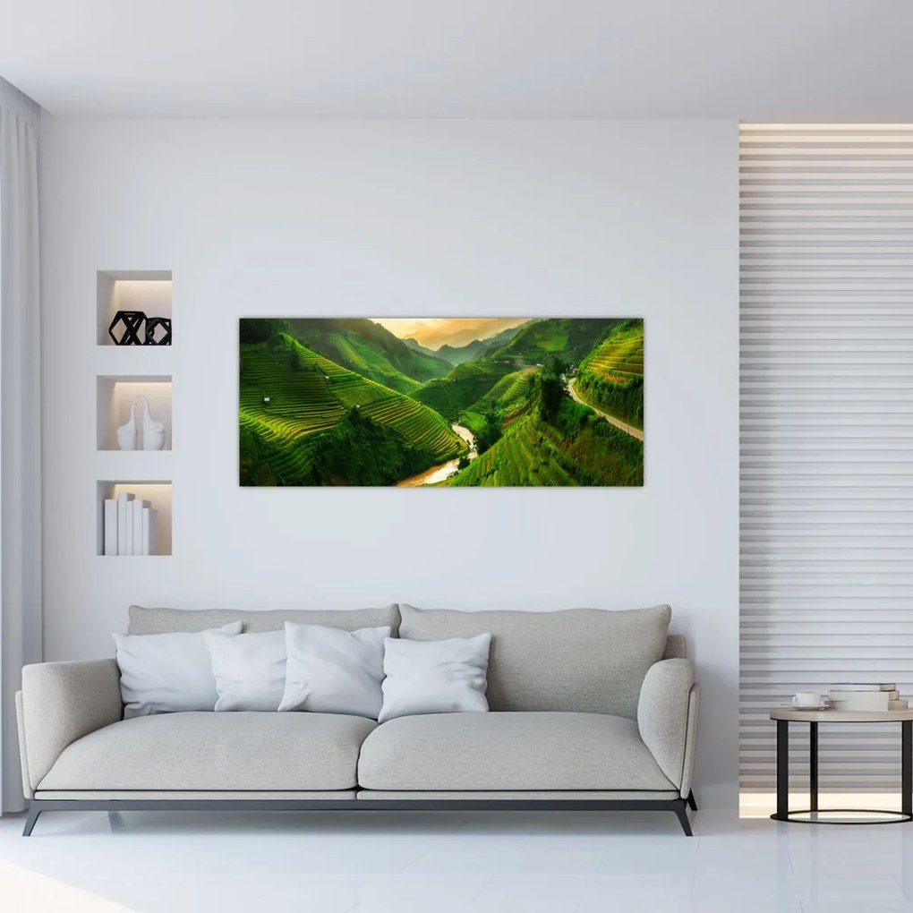 Kép - Mu Cang Chai rizsteraszok (120x50 cm)