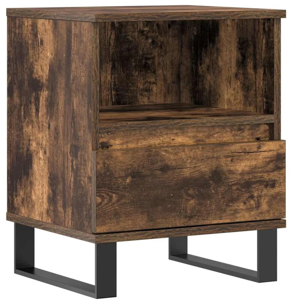 Füstös tölgy színű szerelt fa éjjeliszekrény 40 x 35 x 50 cm