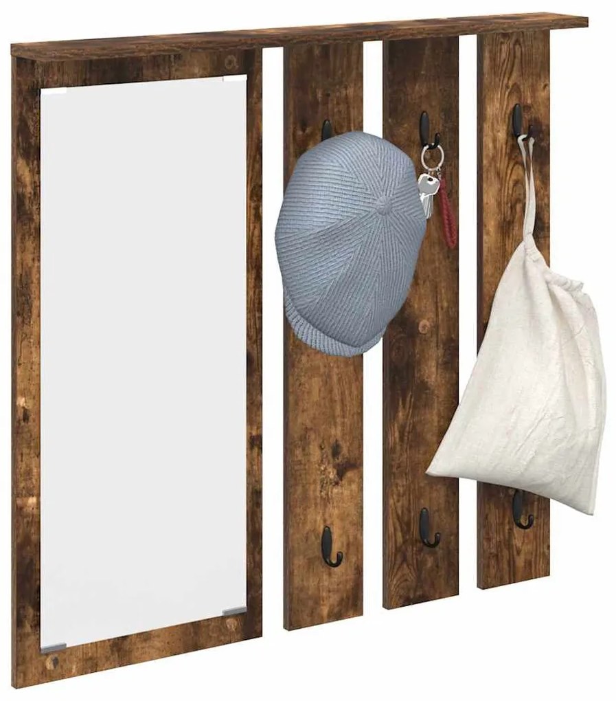 Fali Kabáthorog polcokkal Füstölt tölgy 84 x 10 x 80 cm Faanyag