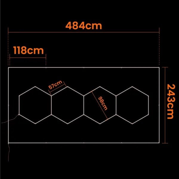 LED mennyezeti lámpa LED/384W/85-265V 4000K 484x243 cm CRI 90 IP54 fehér
