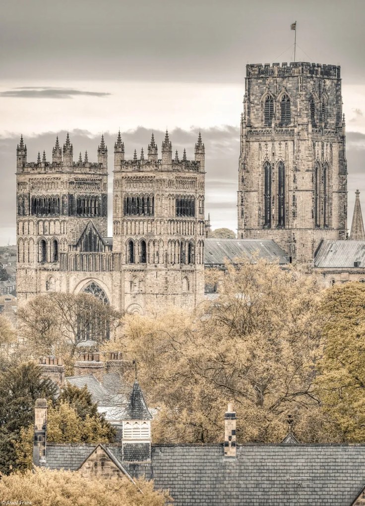 Poszter 20,5x28,4cm Kilátás a Durham-i székesegyházra és iskolára, Assaf Frank
