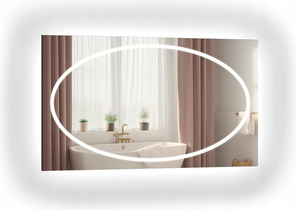 Melisa homokfúvott téglalap alakú tükör Led háttérvilágítással 60x120