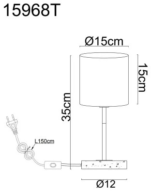 Globo 15968T - DELEON asztali lámpa 1xE14/40W/230V
