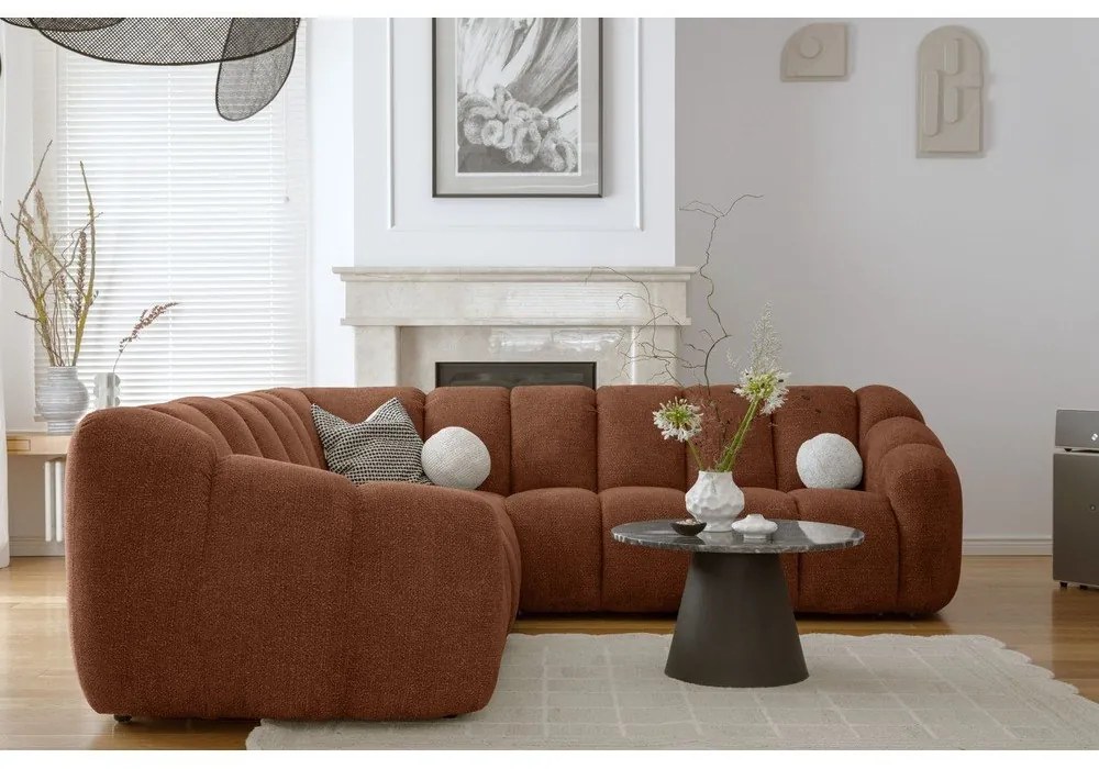 Terrakotta színű sarokkanapé Shell – Miuform