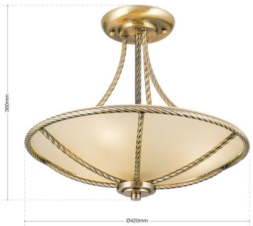 Orion DL 7-568/3 - Csillár rúdon MAURO 3xE27/60W/230V átm. 42 cm bronz