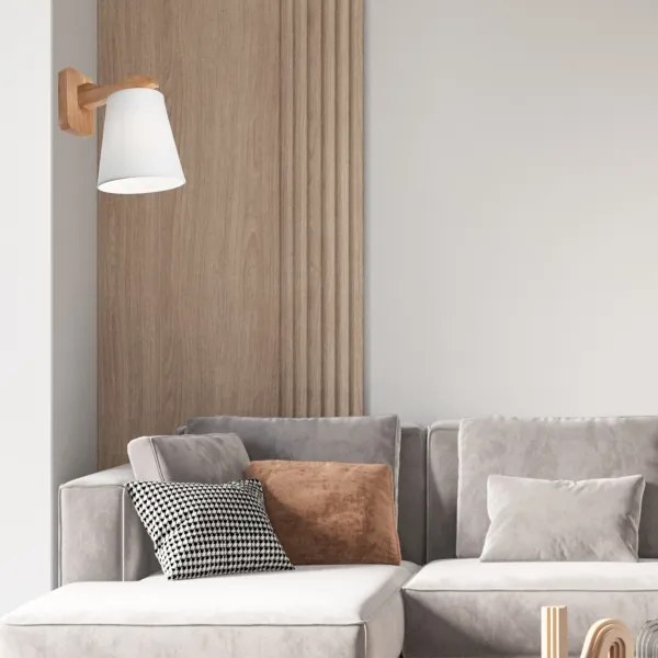 Fali lámpa ANDREA 1xE27/60W/230V tölgy/fehér