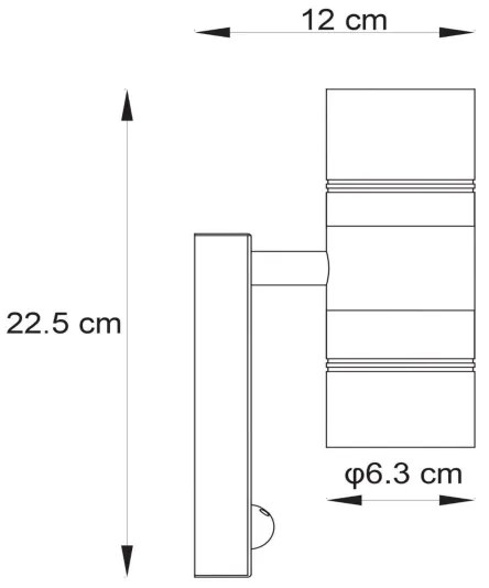 Lucide14866/10/30-LED Kültéri lámpa érzékelővel ARNE-LED 2xGU10/5W/230V IP44