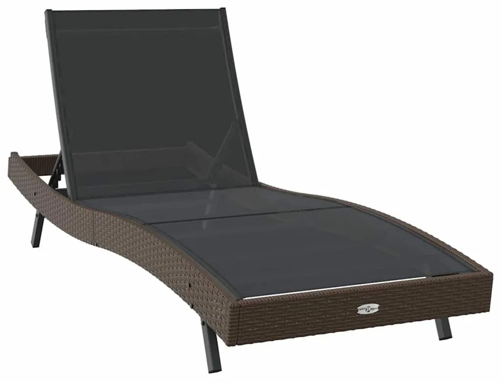 Napozó 1-személy 70 x 197 x 82 cm Poli rattan, fém