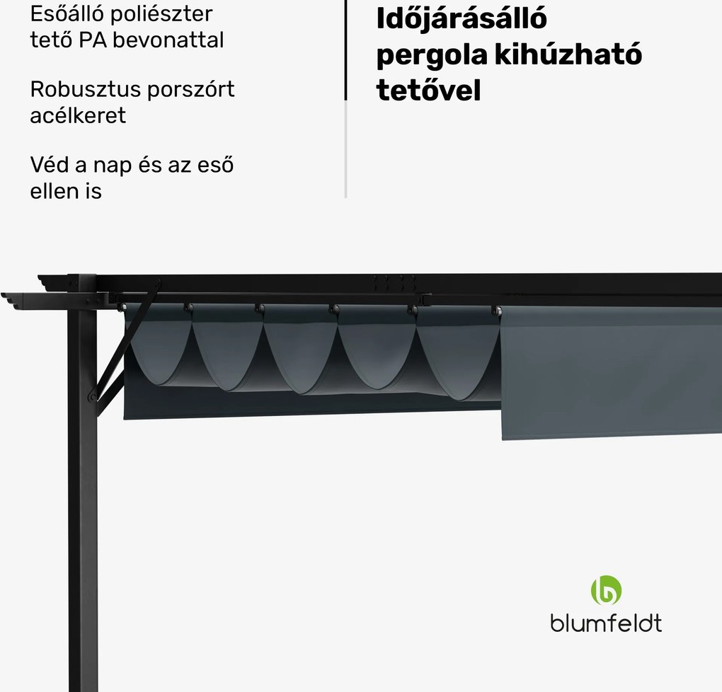 Blumfeldt Pantheon Robust Pergola, 3x3 m időjárásálló porszórt acél