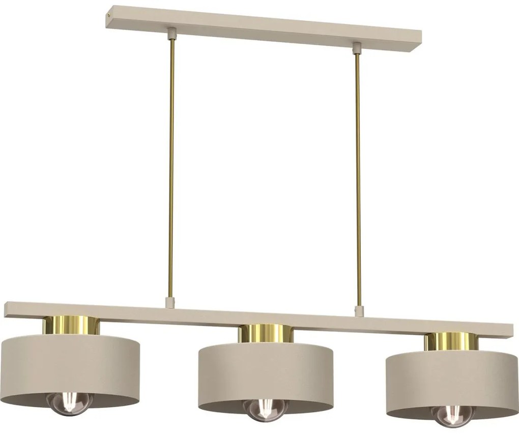 Csillár zsinóron MARTI 3xE27/15W/230V bézs/arany