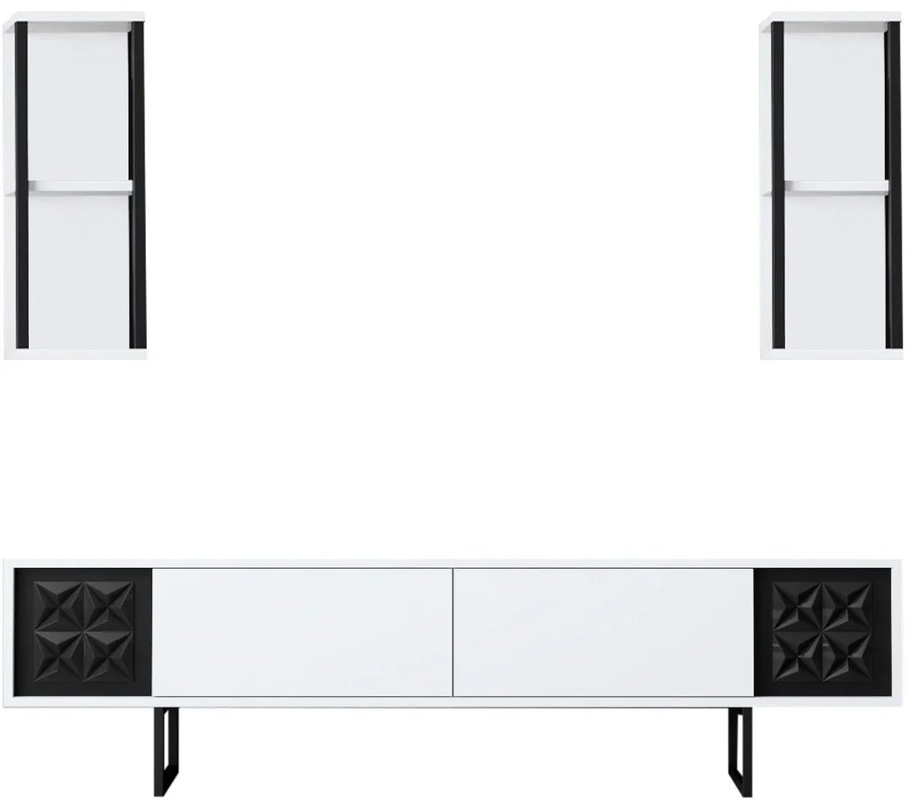 TV szekrény Black Line - White, Black