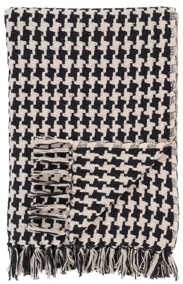 Side takaró, fekete-bézs 130x180 cm