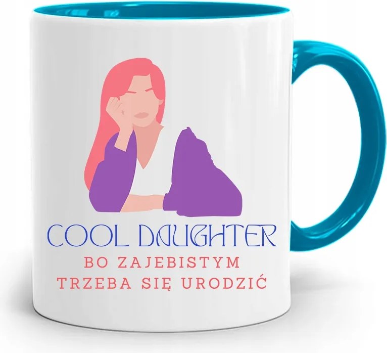 Kék Bögre Lányának Cool Daughter Ajándék fényképes nyomtatással