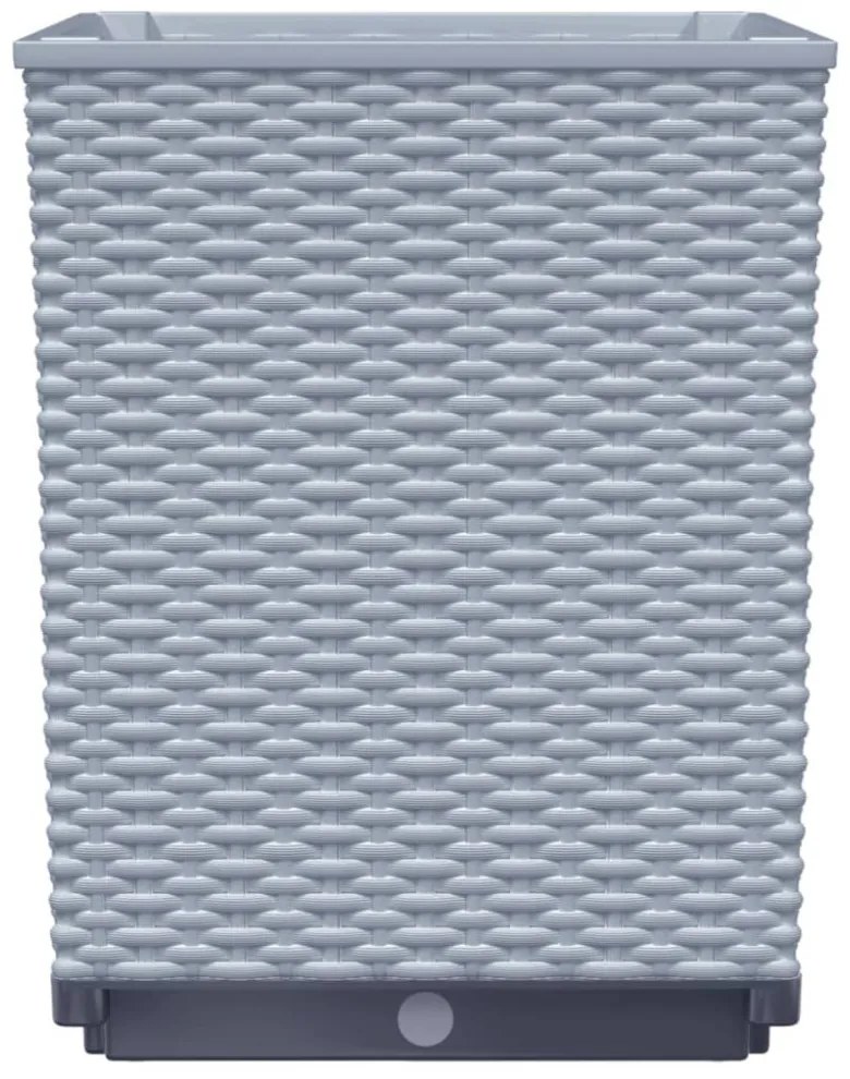 2 db világosszürke polipropilén növénytartó 30 x 30 x 37 cm
