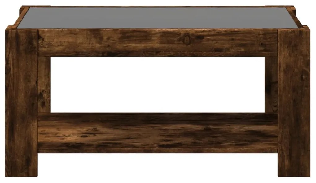 füstös tölgy szerelt fa dohányzóasztal LED-del 93 x 53 x 45 cm