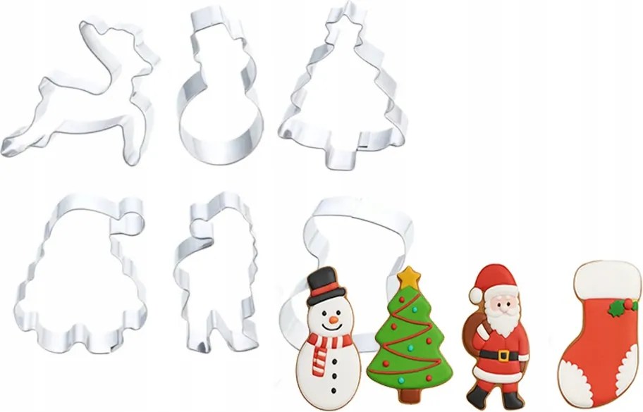 Mézeskalács formák Mézeskalács Lyukasztók Karácsonyi keksz 6 db H