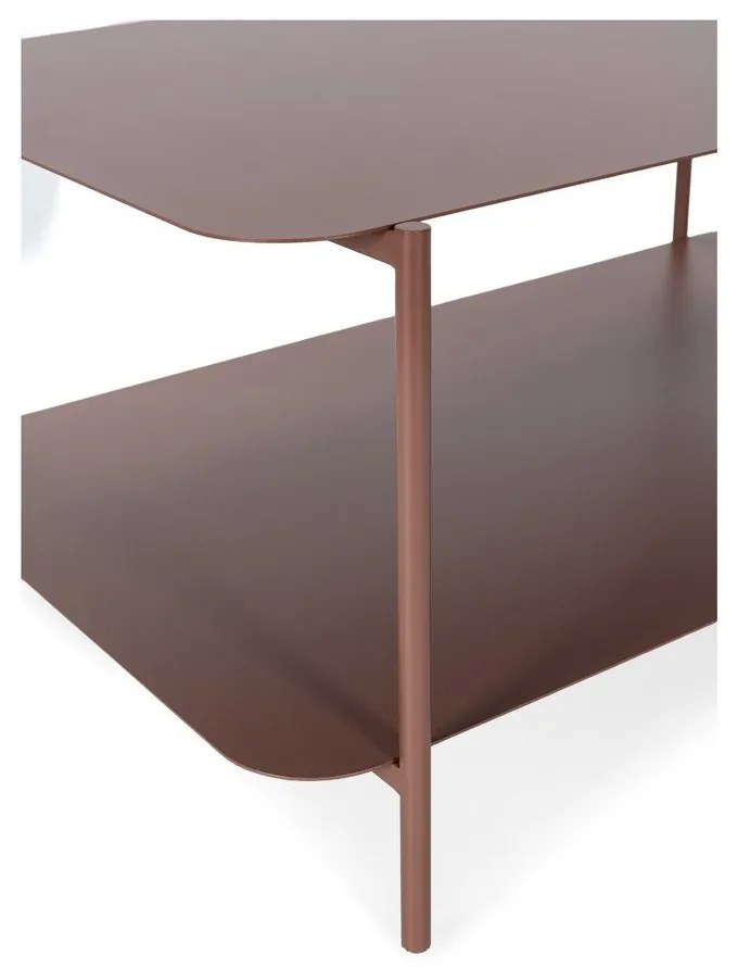 Terrakotta színű fém dohányzóasztal 58x90 cm Beatrix – MOME