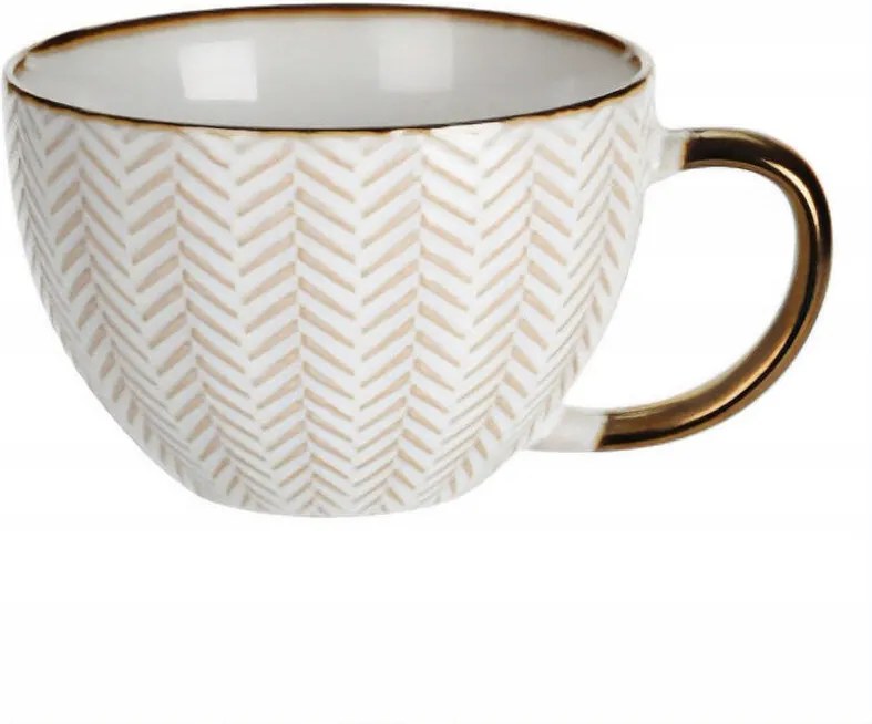 Kerámia Bögre Nagy Kávéhoz És Teához 460 ML Bézs 15X11,6X7,6 CM