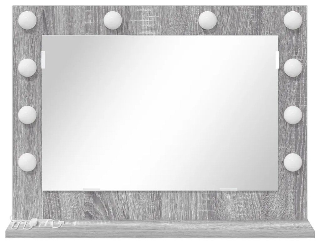 pipere tükör Szürke Sonoma MDF, Üveg 60 x 45 x 18 cm Pipere tükör