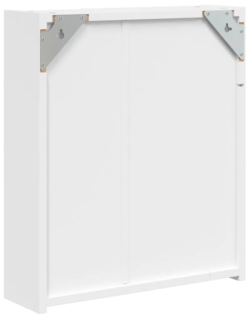 fehér tükrös fürdőszobaszekrény LED-del 45 x 13 x 52 cm