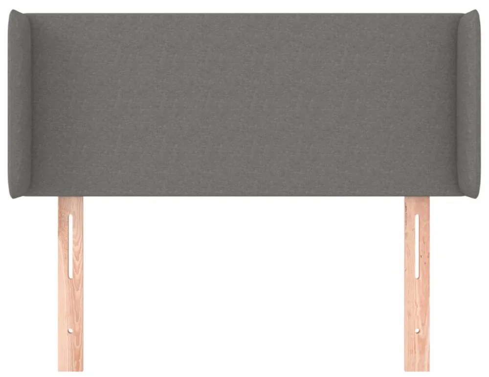 sötétszürke szövet fejtámla szárnyakkal 83x16x78/88 cm