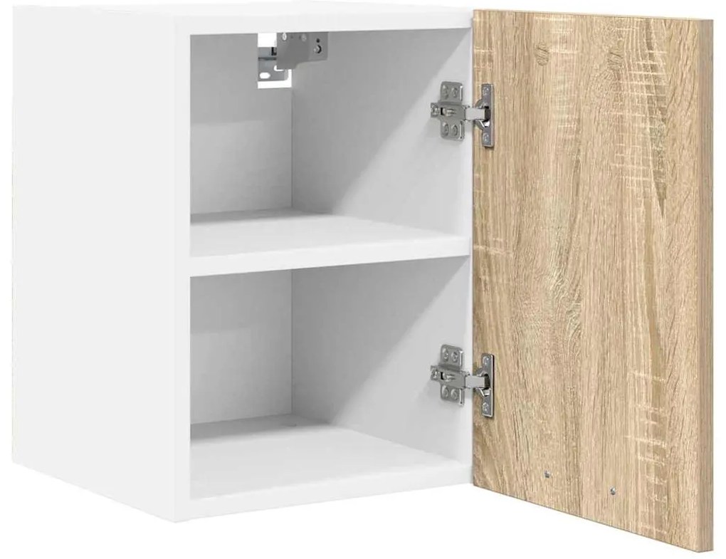 Függő szekrény Riga 2 pcs Sonoma tölgy és fehér 30 x 31 x 40 cm