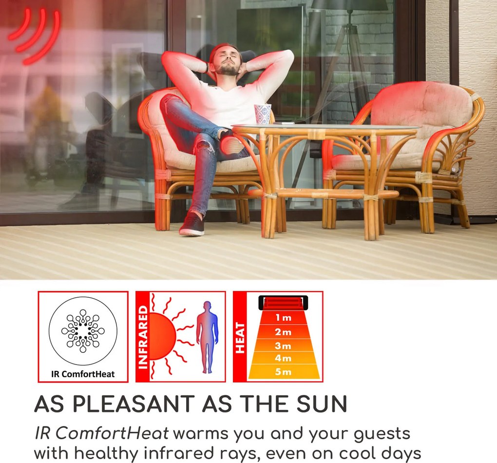 Blumfeldt Gold Bar 2000 Swing, infravörös hősugárzó, 2000 W, 60° forgás