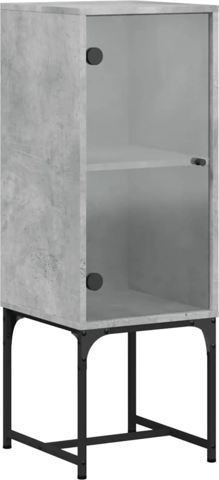 vidaXL betonszürke kisszekrény üvegajtókkal 35 x 37 x 100 cm