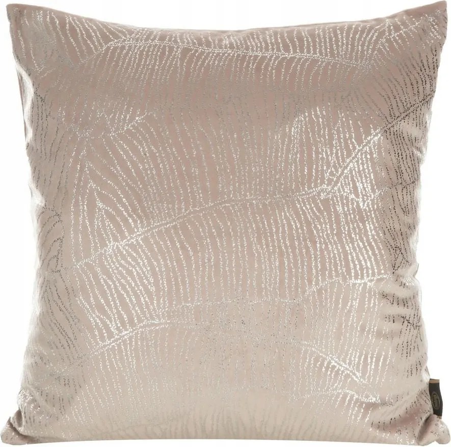 Párnahuzat 45x45 rózsaszín ezüst banánlevél mintával