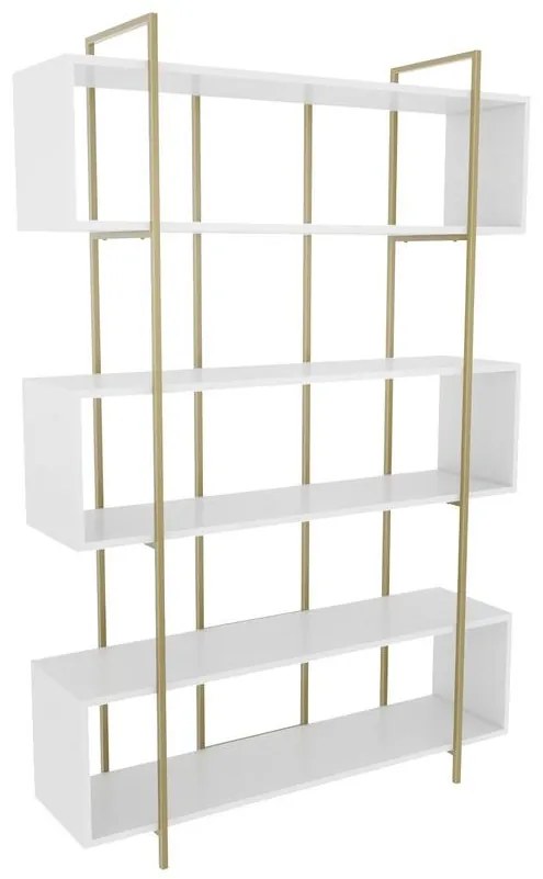 könyvespolc Bruti - White, Gold