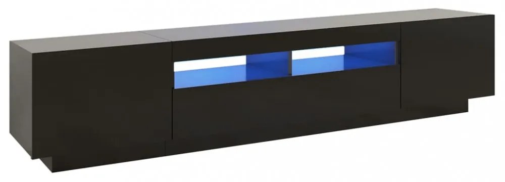 fekete TV-szekrény LED-lámpákkal 200 x 35 x 40 cm