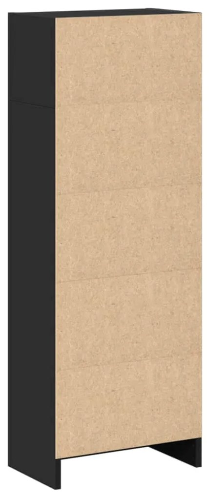 fekete szerelt fa könyvszekrény 40 x 24 x 109 cm