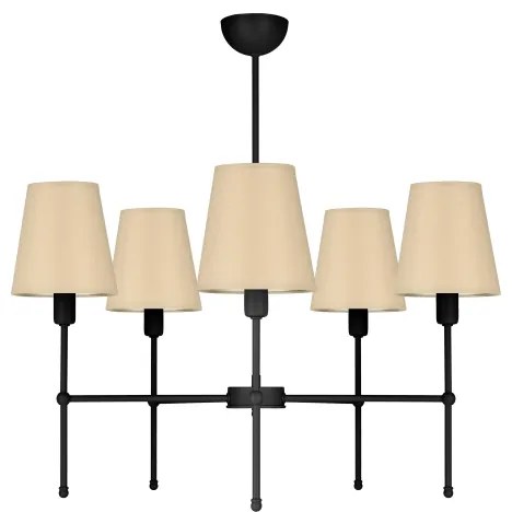 Rúdra szerelhető csillár MADELA 5xE14/40W/230V bézs/fekete