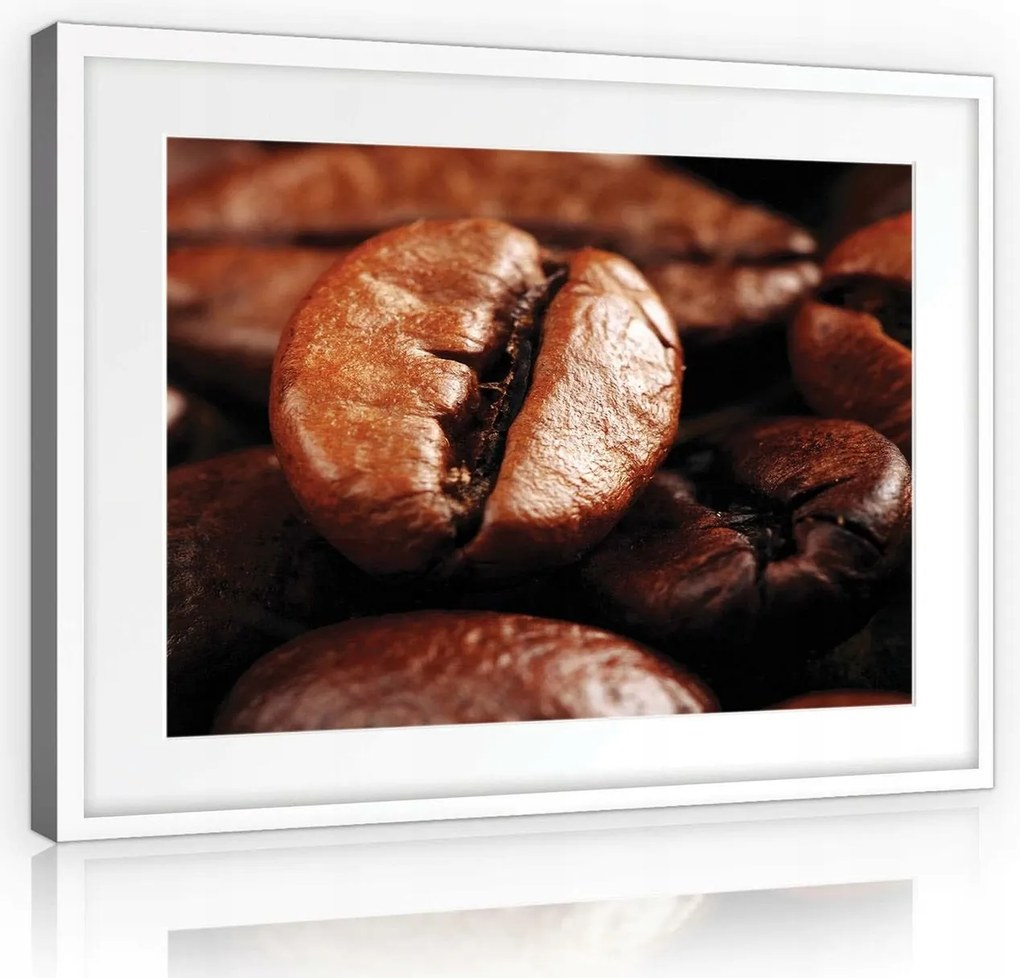 Vászonkép 80x60 Kávébab barna fényes aroma energia ital textúra