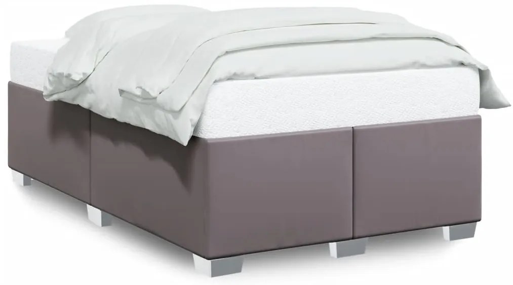 szürke műbőr ágykeret 120x200 cm