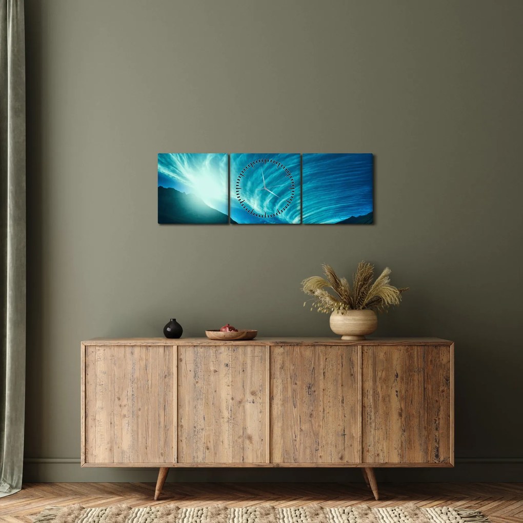 Kép - Hullám a felhőkből (órával) (90x30 cm)