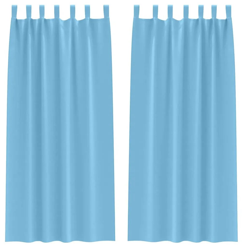 Függönyök függönyökkel 2 pcs Világos kék 225x140cm Poliészter