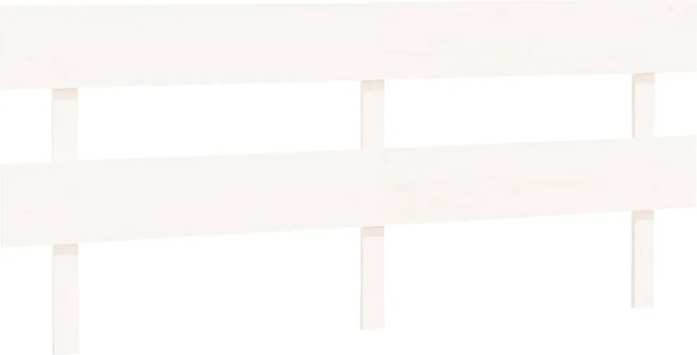 vidaXL fehér tömör fenyőfa ágyfejtámla 204x3x81 cm