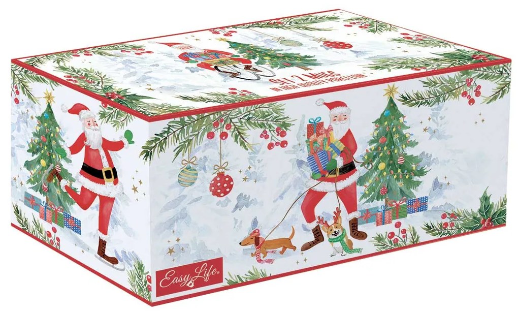 Joyful Santa karácsonyi Porcelán bögre szett 2 személyes