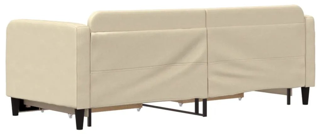 krémszínű kihúzható szövet heverő fiókokkal 80 x 200 cm