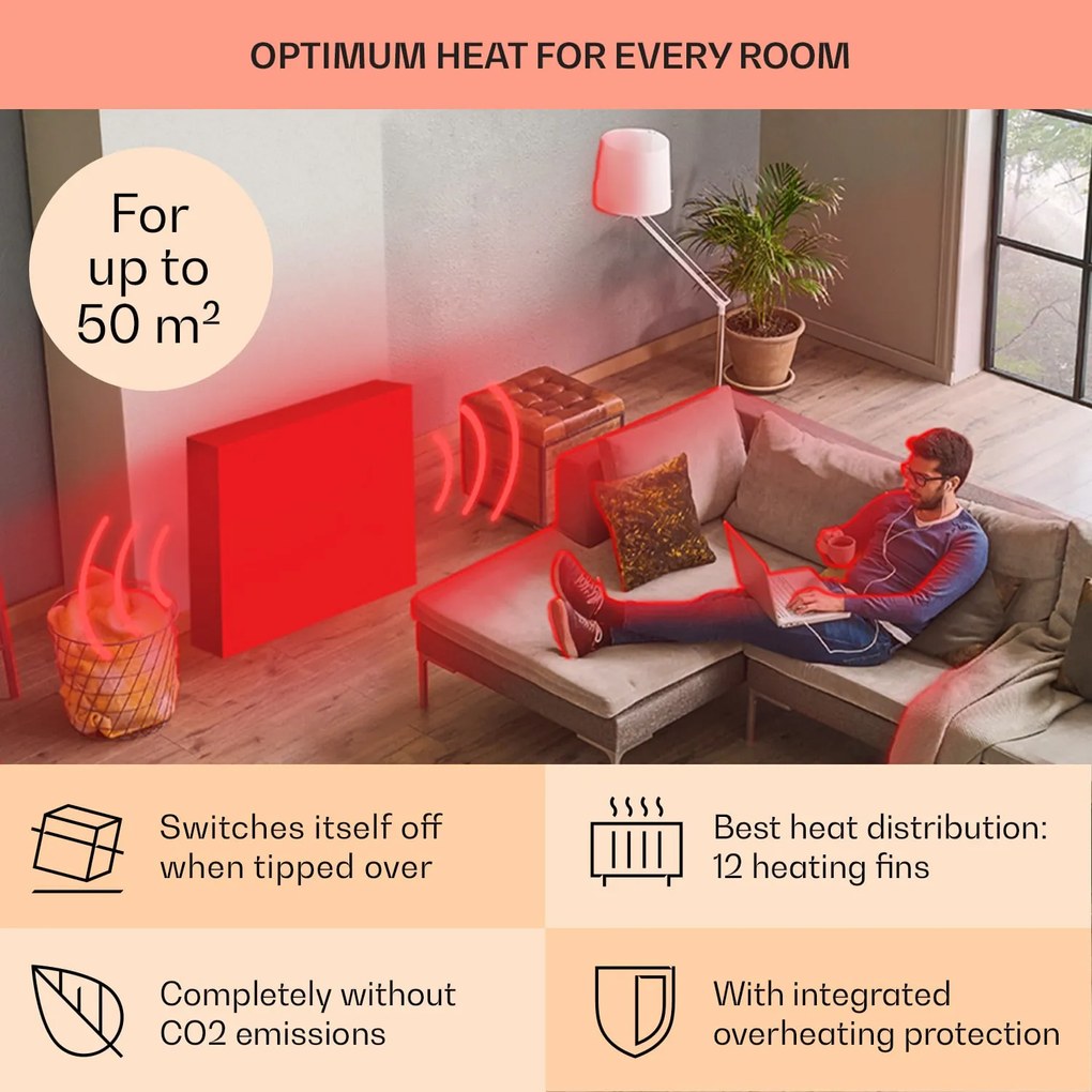 Thermaxx 2500, olajradiátor, 2500 W, 5 - 35 °C, 24-órás időzítő, fehér/fekete
