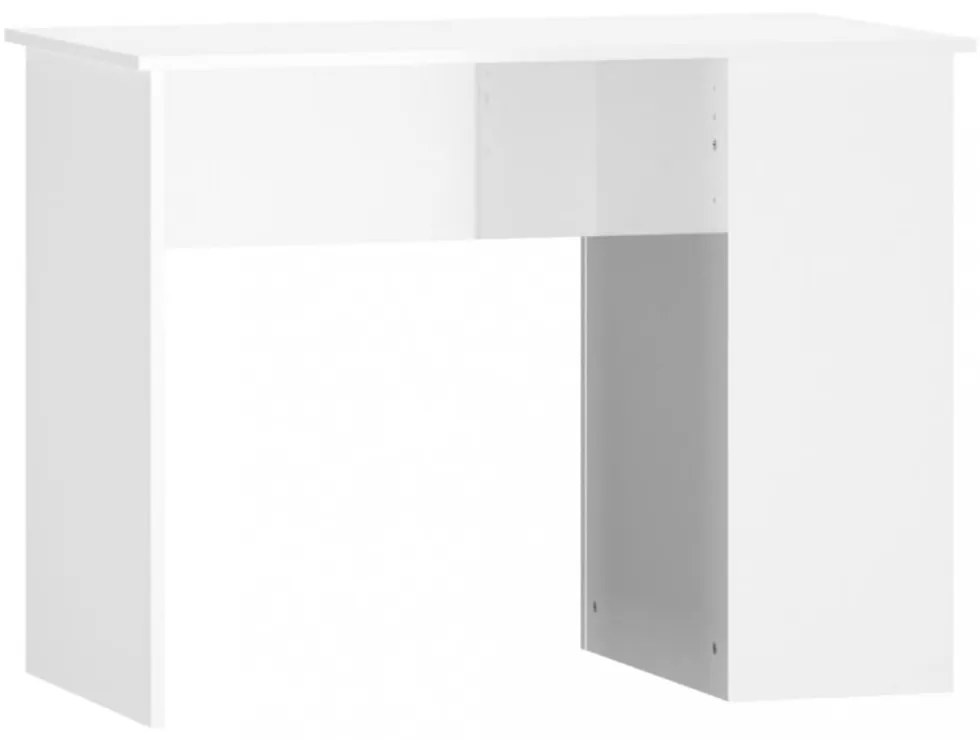 magasfényű fehér színű szerelt fa íróasztal 100x55x75 cm