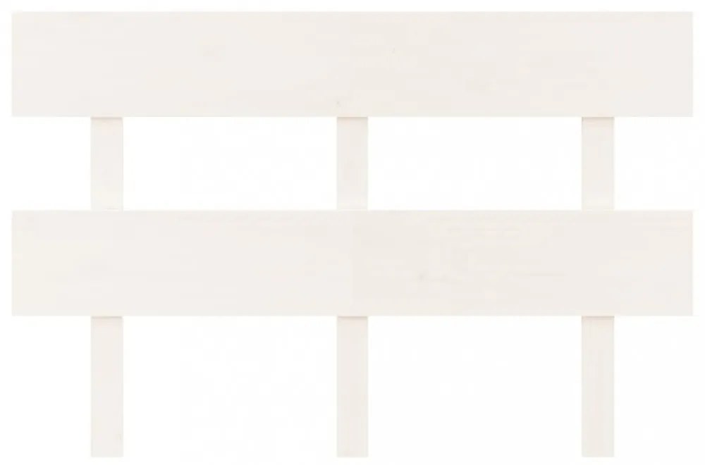 fehér tömör fenyőfa ágyfejtámla 124x3x81 cm