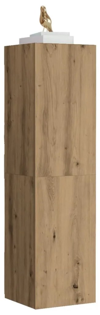 kézműves tölgy színű szerelt fa TV-szekrény 30,5 x 30 x 110 cm