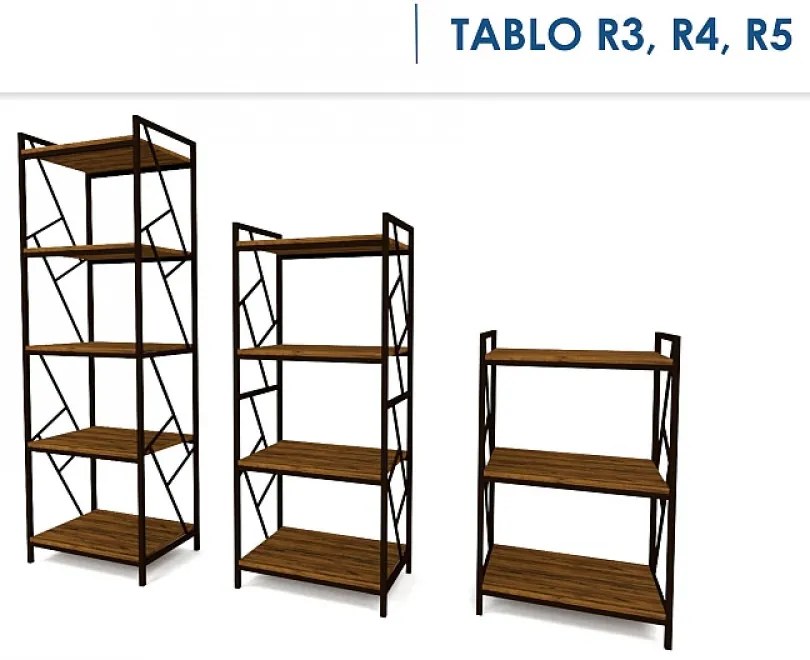 Tablo R5 180cm Könyvespolc Tölgy - Sötétbarna